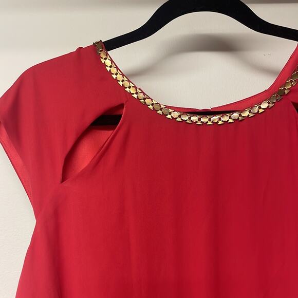 NWT Bisou Bisou Red Sleeveless Dress Size 14 - Picture 2 of 7